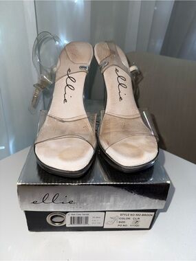 Ellie Clear Strap Sandal in Transparent and Neutral